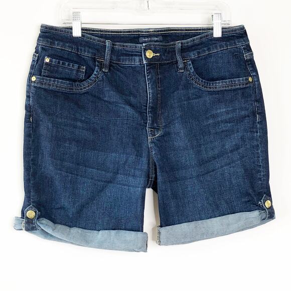 Tommy Hilfiger 14 Shorts Cuffed Stretch Jean Shorts Denim - Picture 1 of 4
